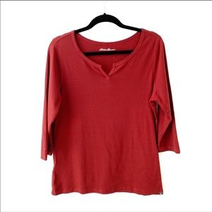 Eddie Bauer Shirt Striped and 3/4 Sleeves